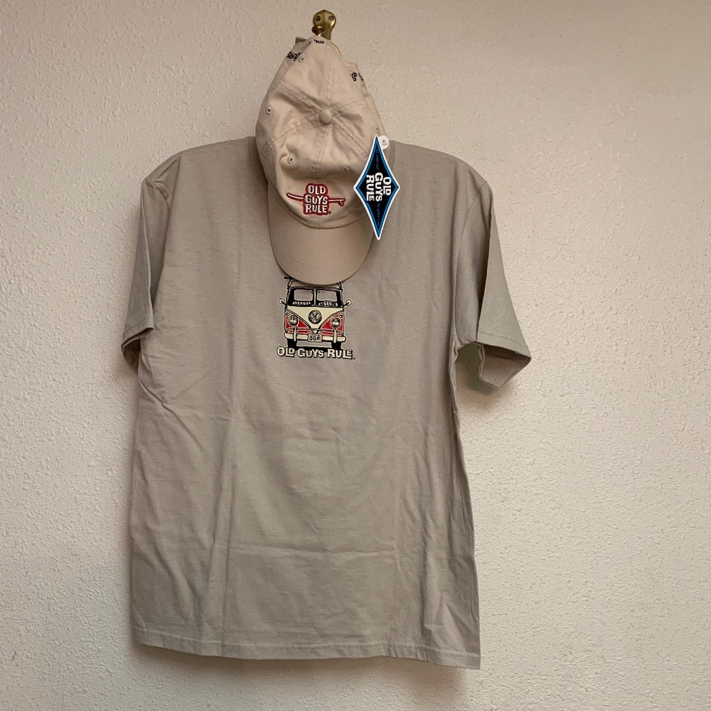 Old Guys Rule Tee and cap